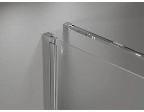 Mexen Mist-F T, 1-krídlový skladací sprchový kút ľavý 75 x 95 cm, číre sklo, chrómový profil, 8A6T-075-095-01-00-L