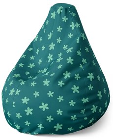Sablio Sedací vak Pear Zelené Hviezdy - 70 x 95 x 15 cm
