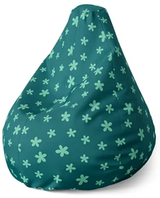 Sablio Sedací vak Pear Zelené Hviezdy - 70 x 95 x 15 cm