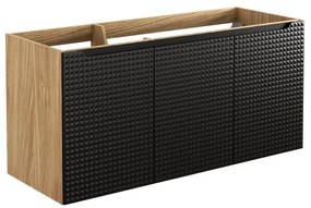 Závěsná umyvadlová skříňka Luxor Black 82-120-3D černá/dub olejovaný