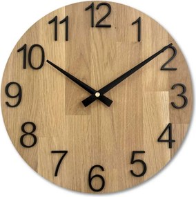 Nástenné hodiny drevené s vyrezávanými číslicami I SENTOP FB-MAS016-OSMO-3041-heads-black