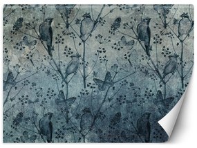Gario Fototapeta Vtáky a motýle na stene Materiál: Vliesová, Rozmery: 200 x 140 cm