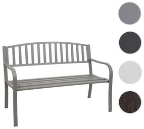 Záhradná lavička F43 2-miestna - práškovaná oceľ, 128 cm - Sivá