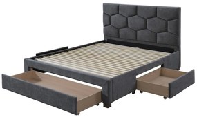 Čalouněná postel se zásuvkami Harriet 160x200 šedá
