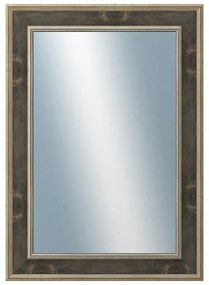 DANTIK - Zrkadlo v rámu, rozmer s rámom 50x70 cm z lišty TOOTH zlatá čierna (2780)