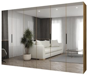 Šatníková skriňa 300 cm Mirabella 3 (dub artisan + čierna). Akcia -20%. Vlastná spoľahlivá doprava až k Vám domov. 1126490