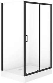Sprchový kút obdĺžnikový Brasco Slide 120x90x190 black S168-016
