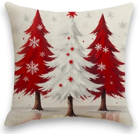 Vianočná obliečka na vankúš RED FOREST 45x45 cm, béžový