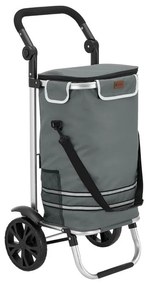 Nákupný vozík 3 v 1 – objem 56 l, sivý