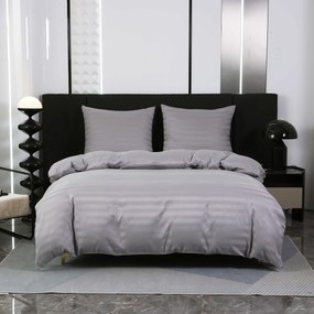 Hotelové obliečky z mikrovlákna JASMINE svetlo sivé - prúžok 2 cm, hotelové vrecko Rozmer obliečky: 70 x 90 cm | 140 x 220 cm
