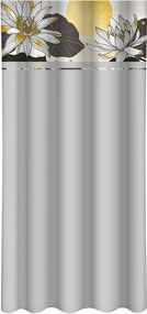 Klasický svetlosivý záves s potlačou lotosových kvetov Šírka: 160 cm | Dĺžka: 250 cm