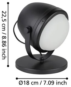 Eglo 390047 - Stolná lampa UPANEMA 1xE27/28W/230V čierna