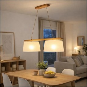 Luster na lanku AIDA, 2xE27/60W/230V, priemer 35 cm, dub
