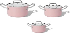 Elmich Sada keramických hrncov Vital 3 ks – ružová