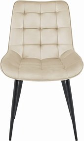 Set štyroch jedálenských stoličiek BERA zamatové béžové / čierne nohy (4 ks)