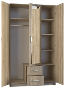 Skriňa ROMANA so zrkadlom 120 cm dub sonoma