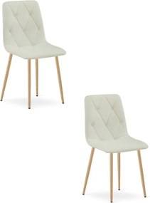 Set dvoch jedálenských stoličiek LIBRA béžové / hnedé nohy (2 ks)
