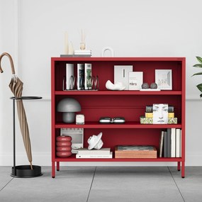 Nízky policový regál LUCA, 1000 x 900 x 350 mm, Modern: červená farba