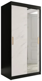 Skriňa Marmur T2 100 čierna/mramor biely