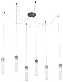 Kolarz 6009.30660 - Luster na lanku RAGGIO 6xE14/25W/230V pavúk matný chróm