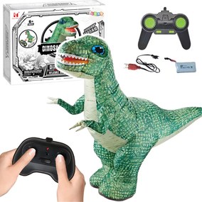 LEAN Toys Veľký nafukovací dinosaurus na diaľkové ovládanie RC zelený 130 x 190 cm