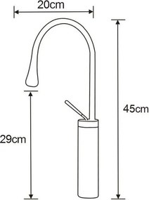 Mexen Dorado vysoká umývadlová batéria, čierna, 747310-70