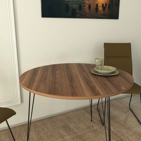 Okrúhly jedálenský stôl do obývacej izby Sandalf orech