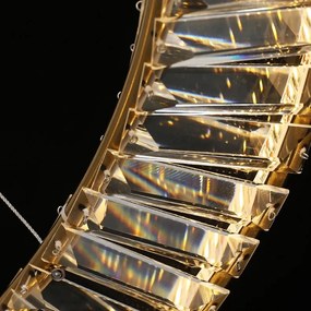 Krištáľový závesný LED luster APP1201-CP 50 cm zlatý/neutrálna biela
