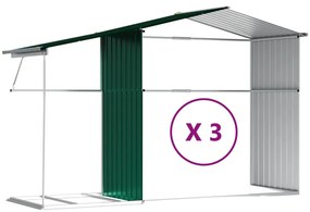 Záhradná kôlňa zelená 277x365,5x179 cm pozinkovaná oceľ