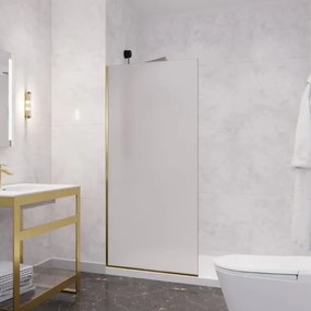 Erga Paris, sprchová zástena Walk-In 90x200 cm, 8mm sklo námraza, zlatý lesklý profil, ERG-V02-PARIS-090x200-FR-GD