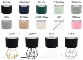 Stolná lampa Mediolan, 1x textilné tienidlo (výber z 10 farieb), (výber z 4 farieb konštrukcie), ch