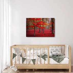 Obraz - Červený les (90x60 cm)