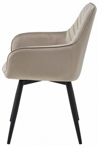 Otočné jedálenské kreslo NANA360 VELVET, béžové