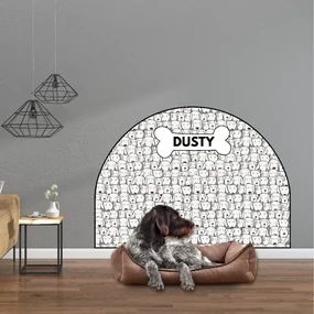 PIPPER. Ochranná textilná nálepka na stenu - Oblúk - Psy Veľkosť: 120x96cm, Motív: s menom