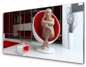 Obraz na skle Izba nahá žena 100x50 cm