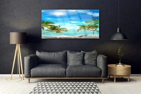 Obraz plexi Tropické palmy hamaka pláž 120x60 cm