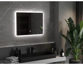 Mexen Sun, LED kúpeľňové zrkadlo s podsvietením 80x60 cm, 6000K, ochrana proti zahmlievaniu, 9807-080-060-611-00