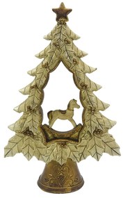 Vianočné dekorácie stromček s hojdacím koníkom - 13*5*20 cm