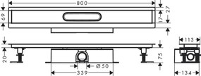 Hansgrohe uBox universal, úplná sada pre štandardnú inštaláciu - 800 pre vrchné sady sprchových žľabov, HAN-56024180