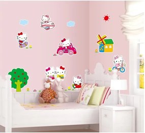 Veselá Stena Samolepka na stenu na stenu Hello Kitty na výlete