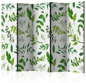 Paraván - Green Twigs II [Room Dividers] Veľkosť: 225x172, Verzia: Obojstranný