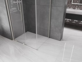 Mexen Velar, sprchový kút s posuvnými dverami 100 x 75 cm, 8mm číre sklo, brúsená oceľ, 871-100-075-01-97