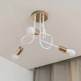 Prisadený luster OXFORD 3xE27/15W/230V zlatá/biela