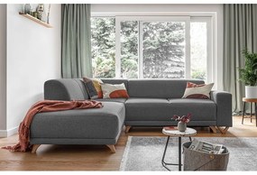Sivá rozkladacia/s úložným priestorom rohová pohovka (ľavý roh/do L) Classy Sophie – Miuform