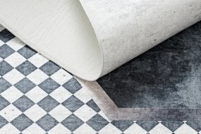 Koberec protišmykový ANDRE 1863 Romby, geometrický - biely / čierny