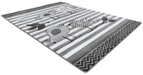 Dywany Łuszczów, Detský kusový koberec Petit C549 Birds grey, 120x170, šedá, detská izba