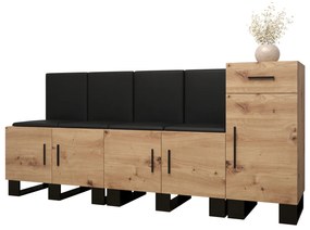Predsieňová zostava Amanda 17 (dub artisan + čierna ekokoža). Vlastná spoľahlivá doprava až k Vám domov. 1086009