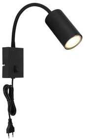 Globo 57911WB - Flexibilná nástenná lampa ROBBY 1xGU10/25W/230V čierna