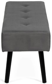 Noela Zamatová lavica s čiernou podnožou MOZA šedá