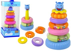 Lean Toys Vzdelávacia pyramída - farebné obruče